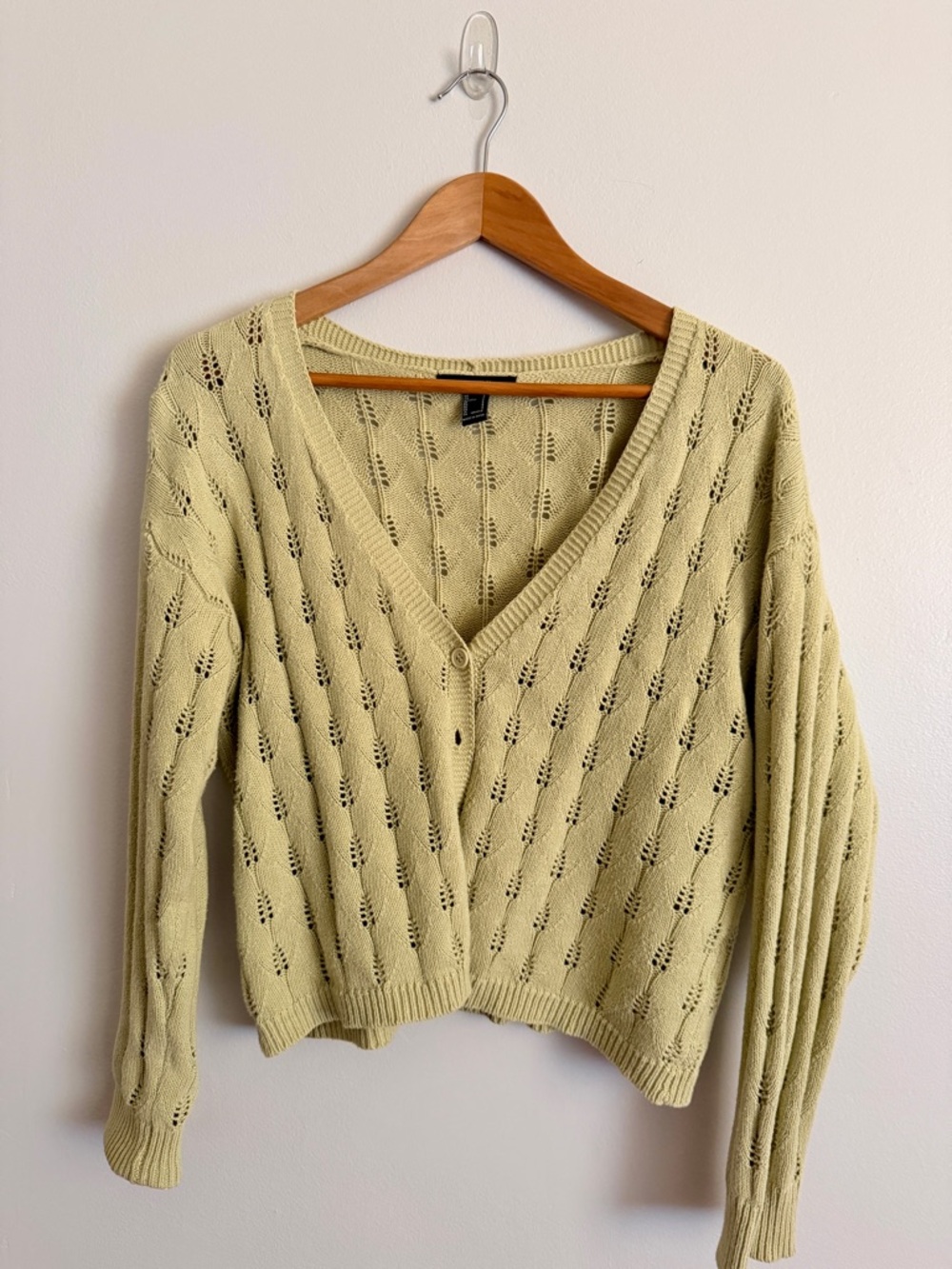 Forever 21 Light Green Knit Cardigan Sweater